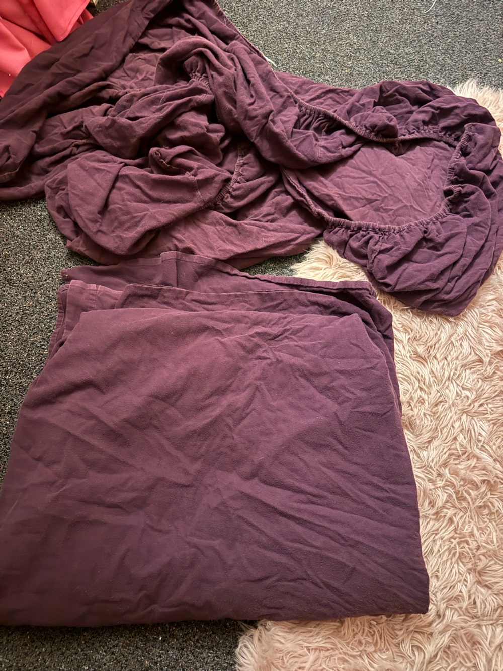 Vintage L.L.Bean Full Sheet Set – Plum Purple – Made in Portugal